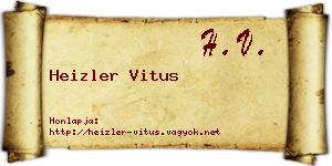 Heizler Vitus névjegykártya